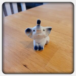 Vintage Miniature Porcelain Elephant Figurine
